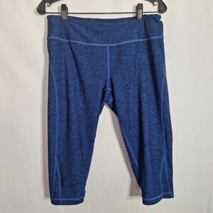 Zella Womens Capri Leggings Slim Fit Reversible Exercise Gym Pocket Blue Large